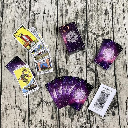 SUNHHX Tarot Cards Set, Holographic Tarot Deck, Classic Tarot Cards with English Instructions Book, Tarot Cards for Beginners in Kuwait