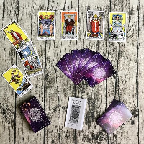 SUNHHX Tarot Cards Set, Holographic Tarot Deck, Classic Tarot Cards with English Instructions Book, Tarot Cards for Beginners in Kuwait