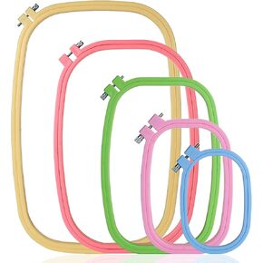 FVIEXE 5PCS Square Embroidery Hoops Set Rectangular, ABS Plastic Cross Stitch Hoop 5 Inch 6 Inch 10 Inch 13 Inch 16 Inch Embroidery Hoop for Art Craft Handy Sewing (Pack of 5 Sizes) in Kuwait