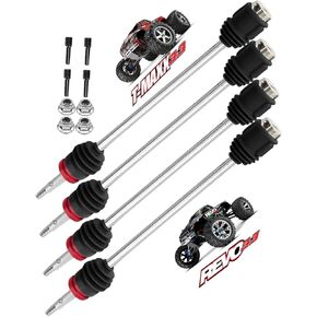 RC Upgrades Part for 1/10 T-Maxx/Revo/E-Maxx(First Generation),Drive Shaft Axles Front Rear #45 Steel Driveshafts CVD Upgrades Parts Hop-up,Replace #5451R,4-Pack,Black (More Powerful)