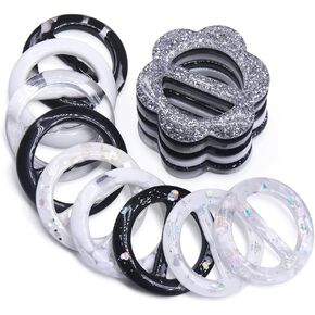 SEMINI 12 Pieces Tee Shirt Clips 1.2 inch T Shirt Plastic Round Shape Fashion Scarf Clip Ring with Assorted Colors (Inner 30mm/1.2in, Color 2)
