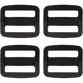 Shapenty Plastic Tri-glide Slides Button Fasteners Adjustable Webbing Triglides Slider Buckle Replacement for Belt Strap Backpack Bags Sewing DIY Craft Accessories, 4PCS (Black, 2Inch)