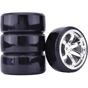 4 قطع 63 مم RC Drift إطارات سيارات إطارات صلبة من البلاستيك لإطارات العجلات البلاستيكية لـ 1/10 Traxxas HSP Tamiya HPI Kyosho على الطريق قطع غيار السيارات (أسود)