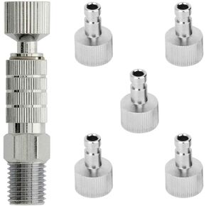 Uouteo Airbrush Quick Release Disconnect, 1/8" BSP Male and Female Fitting Coupling Set Airbrush Hose Adapter Connector