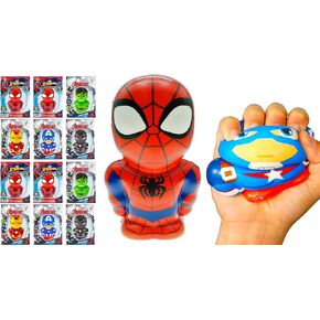 JA-RU Marvel Avengers Superhero Foam Ball 5.5" (1 Spiderman) Squishy Toy Figure Action, Hulk, Captain America, Iron Man & Black Panther. Fidget Stress Ball for Kids A-6821-1s