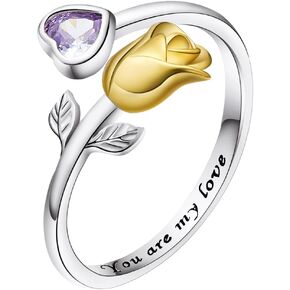 MOONMORY Lettering Anxiety Rings Sterling Silver Spinner Fidget Rings Butterfly Sunflower Gold Anxiety Spinning Ring - for Woman Kids Teen Girls