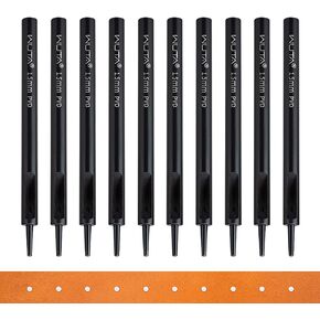 WUTA PVD Coated Leather Hole Punch Set (0.5mm-5mm), High-Carbon Steel Precision Round Punches for Belt & Watch Strap Making, Rust-Resistant Sharp Edge Craft Tools 1+1.5+2+3+4+5mm (6pcs) in Kuwait