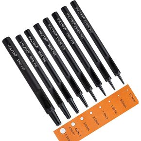 WUTA 10pcs Leather Punches Round Hole Puncher Plating Titanium Hollow Punching Tool Working for Watch Band, Fabric, Plastic (0.5+1+1.5+2+2.5+3+3.5+4+4.5+5mm) in Saudi Arabia