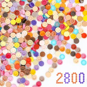 2800PCS Pixel Bricks, 1X1 Round Plates - 28 Colors Building Blocks Parts and Pieces - Pixel Arts Dots Bulk Studs Accessories Kit Compatible with Major Brand 98138, Multicolored 2