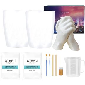 Hand Casting Kit Couples - Plaster Hand Mold Casting Kit, Anniversary DIY Gift for Couple Gifts for Boyfriend Girlfriend, Wedding Gift , Parent-Child Hand Model Kit (Couples Casting Kit (2 Hands)) in Kuwait
