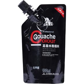 Gouache Paint, White Color 100 ml Non-Toxic Gouache for Canvas and Paper, Gouache Opaque Watercolor Painting Perfect Art Supplies for Artists, Students, and Kids (White