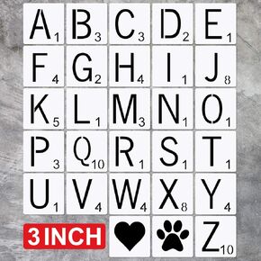 3 Inch Scrabble Letters Stencil for Painting on Wood Laser Cut Painting Stencil for Family Names& DIY Projects,Home Wall Decor in Saudi Arabia