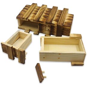 صندوق احجية سري للبالغين، حامل نقود سحري للبالغين والبطاقات ومقصورات سرية خشبية لحفظ بطاقات الهدايا، صندوق احجية ياباني، علب هدايا in Kuwait