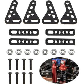 مجموعة واحدة من حامل ممتص الصدمات المعدني المزدوج متوافق مع سيارة الزاحف المحورية SCX10 TRX4 TRX6 D90 90046 90047 1/8 1/10 RC (أسود)