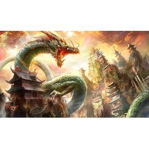 Temple Dragon - لوحة ماوس كبيرة مخصصة / حصيرة لعب - مطاط متين 14 بوصة × 24 بوصة in Kuwait