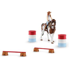 Schleich Horse Club 12-Piece Hannah's Riding Horse Set - Rodeo Riding with Cowgirl and Horse, Realistic Western Rodeo Farm Animal Toys and Accessories, Gift for Toddlers, Boys, and Girls Ages 5+ in Saudi Arabia