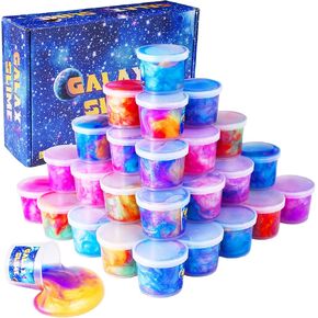 مجموعة جالاكسي بوتي سلايم مكونة من 45 قطعة من هدايا الحفلات للأطفال، تجربة لمسية وبصرية، لعبة تخفيف التوتر، ألعاب حقيبة جودي، هدايا عيد الميلاد للفتيات والأولاد in Kuwait