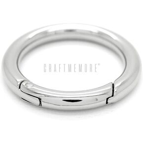 CRAFTMEMORE Metal O Ring Spring Opening Purse Making Snap Trigger O-Rings Clip Key Ring Holder Purse Hardware 4pcs SCOS (1 inch, Brushed Brass)