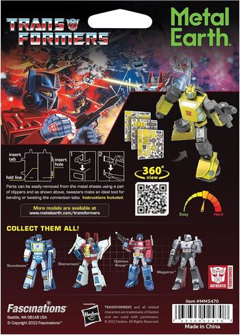 Metal Earth Fascinations Transformers Bumblebee Color 3D Metal Model Kit in Saudi Arabia