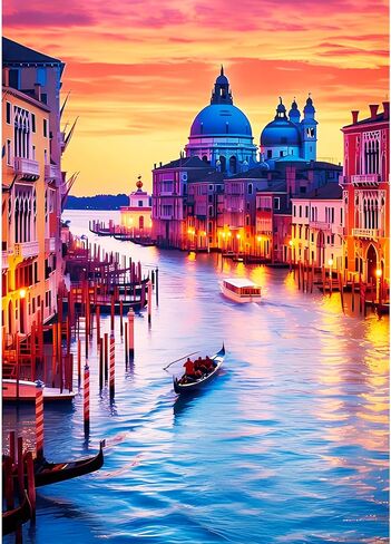 لغز Edsjegn 1000 قطعة للبالغين، ألغاز الصور المقطوعة 1000 قطعة، ألغاز للبالغين 1000 قطعة وما فوق، ألغاز صعبة، ألعاب ألغاز، ألغاز غروب الشمس في البندقية in Kuwait