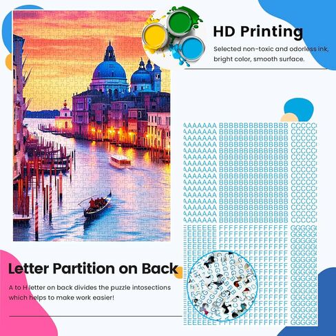 لغز Edsjegn 1000 قطعة للبالغين، ألغاز الصور المقطوعة 1000 قطعة، ألغاز للبالغين 1000 قطعة وما فوق، ألغاز صعبة، ألعاب ألغاز، ألغاز غروب الشمس في البندقية in Kuwait