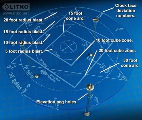 LITKO Elevated RPG Damage & Spell Template, Transparent Light Blue in Saudi Arabia