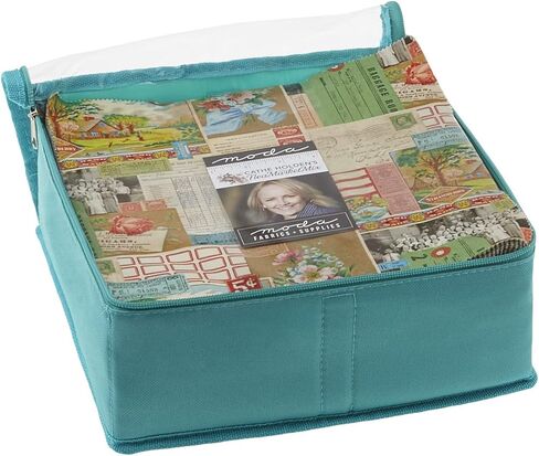 حقيبة تخزين ميسوري ستار للأقمشة مسبقة القطع لخياطة اللحف | منظم صندوق الخياطة يحمل أرباع الدهون، وحزم السحر، وكعك الطبقات | حقيبة حمل من القماش مع فواصل قابلة للإزالة، وردي صغير، NOT4569 in Kuwait