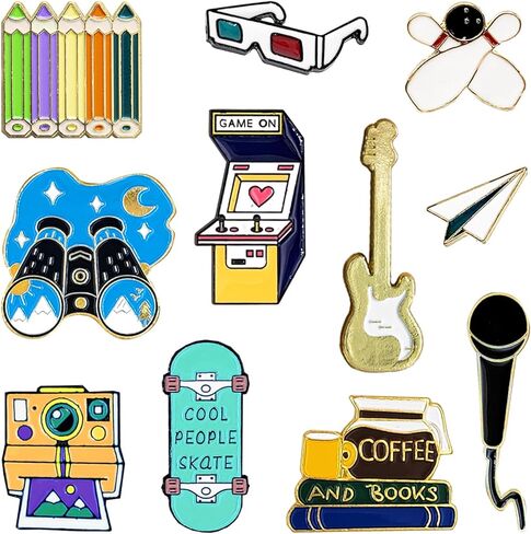 11 Pieces Enamel Pin Badges Brooch Pins Badges Metal Badge Pins Fashional Accessory for Women Teenager Suitable for Clothing Bags Jackets DIY Crafts (Go Wild) in Kuwait