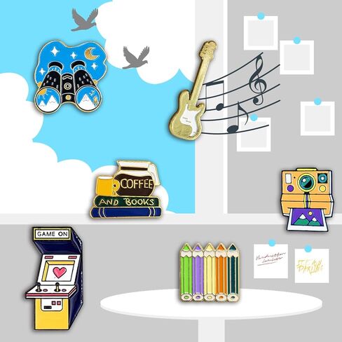 11 Pieces Enamel Pin Badges Brooch Pins Badges Metal Badge Pins Fashional Accessory for Women Teenager Suitable for Clothing Bags Jackets DIY Crafts (Go Wild) in Kuwait