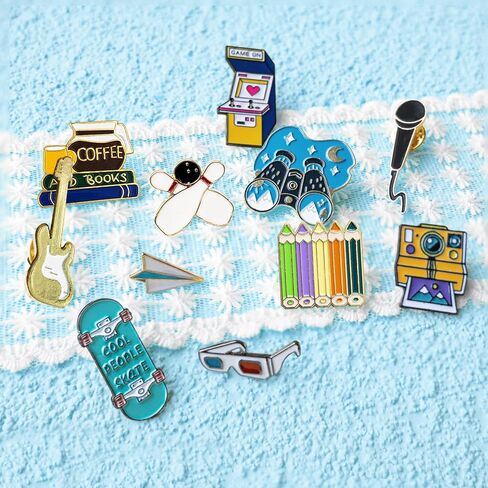 11 Pieces Enamel Pin Badges Brooch Pins Badges Metal Badge Pins Fashional Accessory for Women Teenager Suitable for Clothing Bags Jackets DIY Crafts (Go Wild) in Kuwait