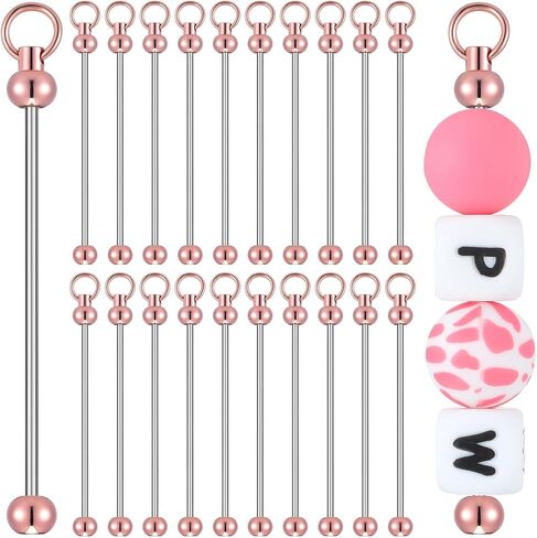 Hicarer 20 Pcs Beadable Keychain Bars Blanks Bulk Key Chain Making Supplies Beadable Metal Bar Links for Jewelry Making Keychain Bars Accessories for DIY Projects Pendant Charms (Black) in Kuwait