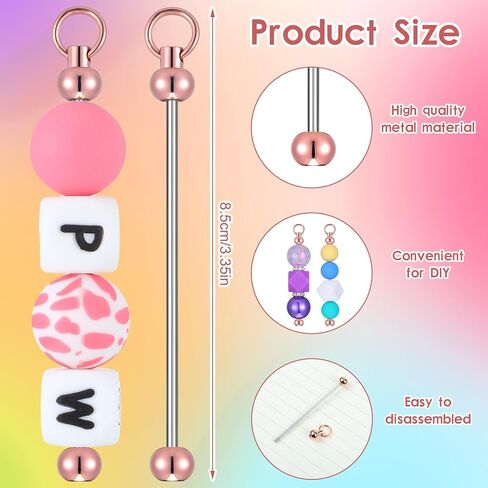 Hicarer 20 Pcs Beadable Keychain Bars Blanks Bulk Key Chain Making Supplies Beadable Metal Bar Links for Jewelry Making Keychain Bars Accessories for DIY Projects Pendant Charms (Black) in Kuwait