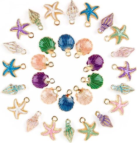 AUEAR, Ocean Starfish Conch Seashell Enamel Charms Pendants for DIY Jewelry Making in Kuwait