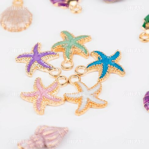 AUEAR, Ocean Starfish Conch Seashell Enamel Charms Pendants for DIY Jewelry Making in Kuwait