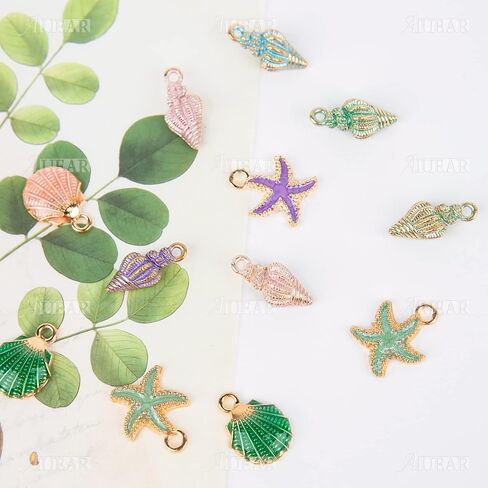 AUEAR, Ocean Starfish Conch Seashell Enamel Charms Pendants for DIY Jewelry Making in Kuwait