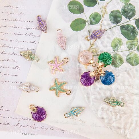 AUEAR, Ocean Starfish Conch Seashell Enamel Charms Pendants for DIY Jewelry Making in Kuwait