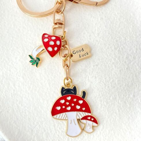 Anjulery 50 قطعة من سحر الفطر المينا للأقراط والقلائد والأساور والإشارات المرجعية والمعلقات وسلاسل المفاتيح وسحر زجاج النبيذ وعلامات الغرز والحرف اليدوية (50 قطعة فطر-D) in Kuwait