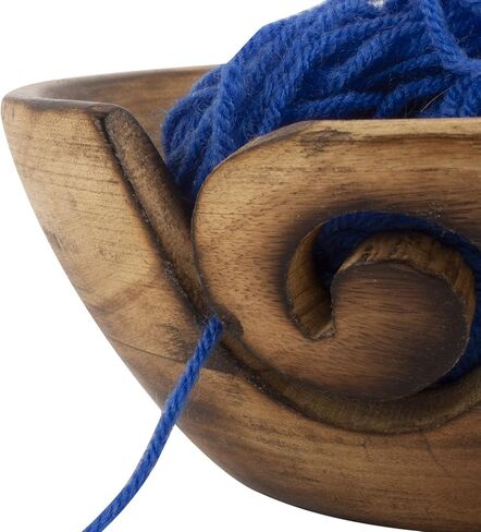 Handcrafted Wooden Yarn Knitting Crochet Bowl Holder for Skien Yarn Balls Decorative Storage Organizer Crocheting Needlework Knitting Accessories Kit Supplies Sturdy Non Slip Gifts for Mother Her in Saudi Arabia