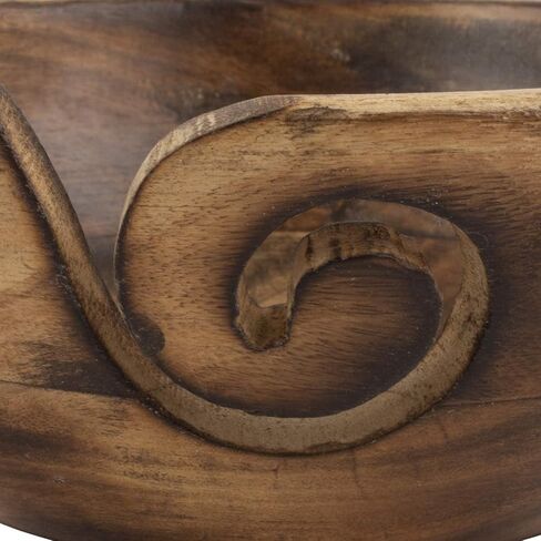 Handcrafted Wooden Yarn Knitting Crochet Bowl Holder for Skien Yarn Balls Decorative Storage Organizer Crocheting Needlework Knitting Accessories Kit Supplies Sturdy Non Slip Gifts for Mother Her in Saudi Arabia