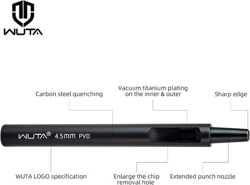 WUTA PVD Coated Leather Hole Punch Set (0.5mm-5mm), High-Carbon Steel Precision Round Punches for Belt & Watch Strap Making, Rust-Resistant Sharp Edge Craft Tools 1+1.5+2+3+4+5mm (6pcs) in Kuwait