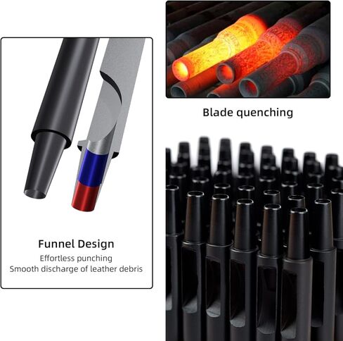 WUTA 10pcs Leather Punches Round Hole Puncher Plating Titanium Hollow Punching Tool Working for Watch Band, Fabric, Plastic (0.5+1+1.5+2+2.5+3+3.5+4+4.5+5mm) in Saudi Arabia