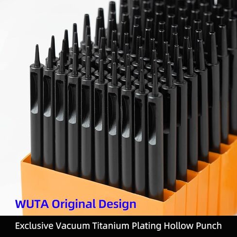 WUTA 10pcs Leather Punches Round Hole Puncher Plating Titanium Hollow Punching Tool Working for Watch Band, Fabric, Plastic (0.5+1+1.5+2+2.5+3+3.5+4+4.5+5mm) in Saudi Arabia