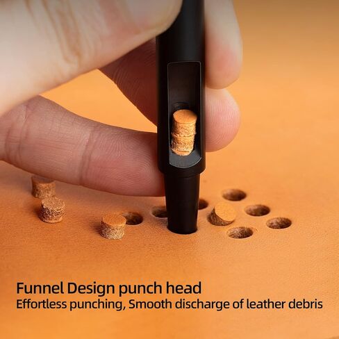 WUTA 10pcs Leather Punches Round Hole Puncher Plating Titanium Hollow Punching Tool Working for Watch Band, Fabric, Plastic (0.5+1+1.5+2+2.5+3+3.5+4+4.5+5mm) in Saudi Arabia