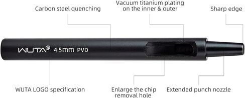 WUTA 10pcs Leather Punches Round Hole Puncher Plating Titanium Hollow Punching Tool Working for Watch Band, Fabric, Plastic (0.5+1+1.5+2+2.5+3+3.5+4+4.5+5mm) in Saudi Arabia