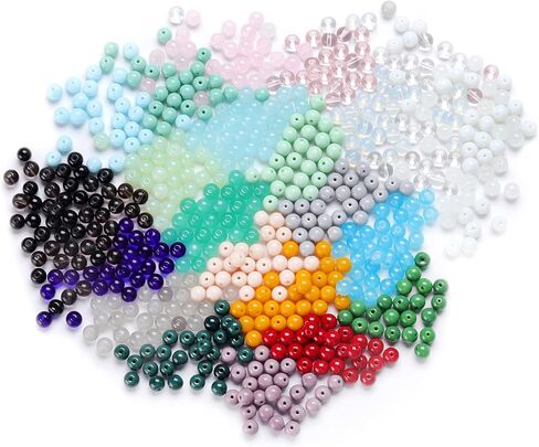 600 قطعة من الخرز الزجاجي لصنع المجوهرات، مجموعة صنع الأساور، خرز كريستالي مختلط، خرزة علاجية، أحجار كريمة طبيعية فضفاضة، لقلادة سوار DIY، زيت أساسي (خرز زجاجي) in Kuwait