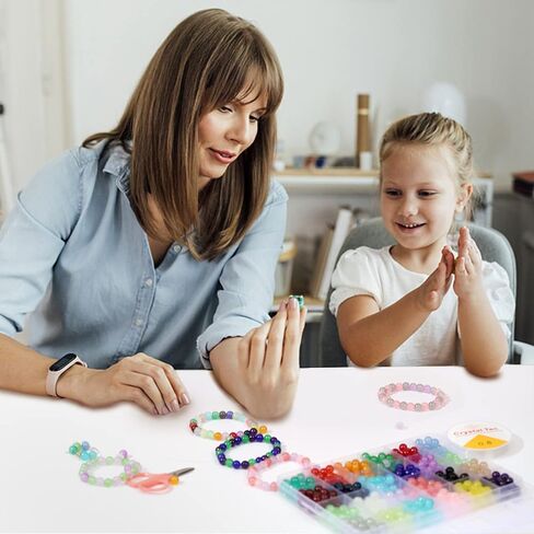 600 قطعة من الخرز الزجاجي لصنع المجوهرات، مجموعة صنع الأساور، خرز كريستالي مختلط، خرزة علاجية، أحجار كريمة طبيعية فضفاضة، لقلادة سوار DIY، زيت أساسي (خرز زجاجي) in Kuwait