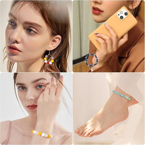 600 قطعة من الخرز الزجاجي لصنع المجوهرات، مجموعة صنع الأساور، خرز كريستالي مختلط، خرزة علاجية، أحجار كريمة طبيعية فضفاضة، لقلادة سوار DIY، زيت أساسي (خرز زجاجي) in Kuwait