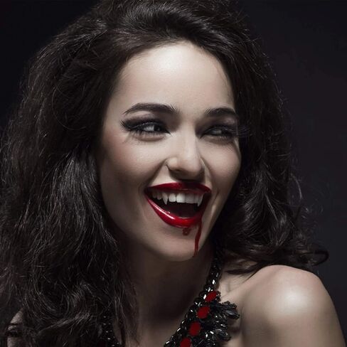 vovea أنياب أسنان مصاصي الدماء - أسنان وهمية للهالوين، أنياب مصاص دماء واقعية، إكسسوارات زي مصاصي الدماء للنساء والرجال في حفلات الهالوين، 3 أزواج 3 أحجام مع مادة لاصقة in Kuwait