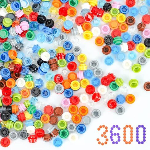 2800PCS Pixel Bricks, 1X1 Round Plates - 28 Colors Building Blocks Parts and Pieces - Pixel Arts Dots Bulk Studs Accessories Kit Compatible with Major Brand 98138, Multicolored 2 in Kuwait