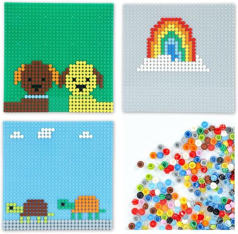 2800PCS Pixel Bricks, 1X1 Round Plates - 28 Colors Building Blocks Parts and Pieces - Pixel Arts Dots Bulk Studs Accessories Kit Compatible with Major Brand 98138, Multicolored 2 in Kuwait